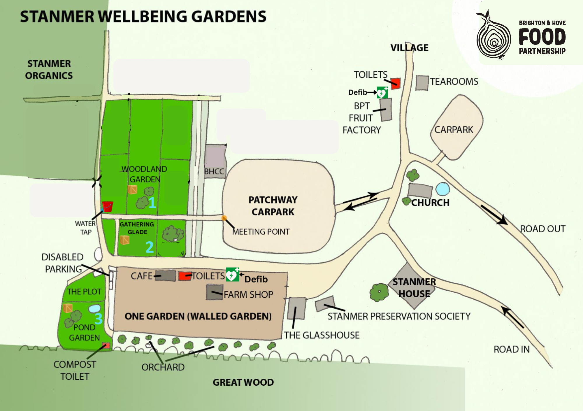 map of stanmer wellbeing gardens