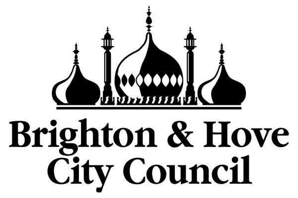 Brighton and Hove City Council logo in black and white depicting the Brighton dome.