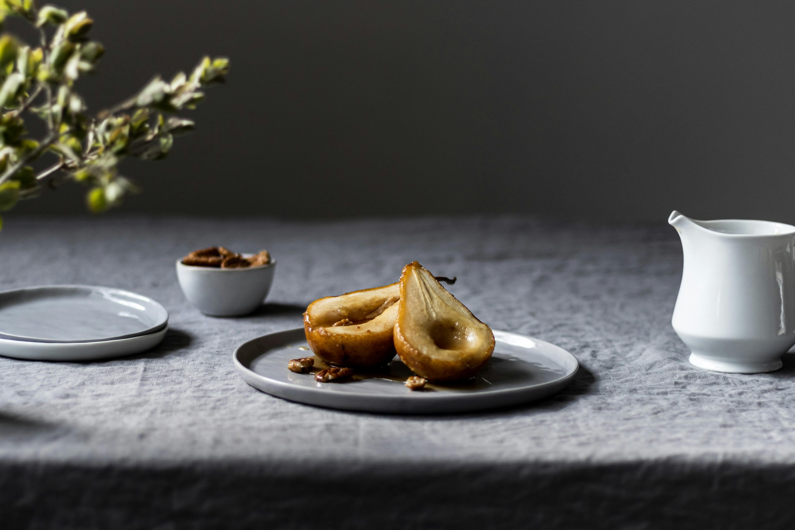 Baked Pears with Orange, Thyme and Hazelnuts