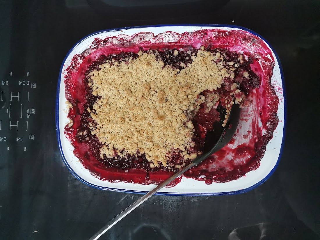 Rhubarb Crumble and Custard