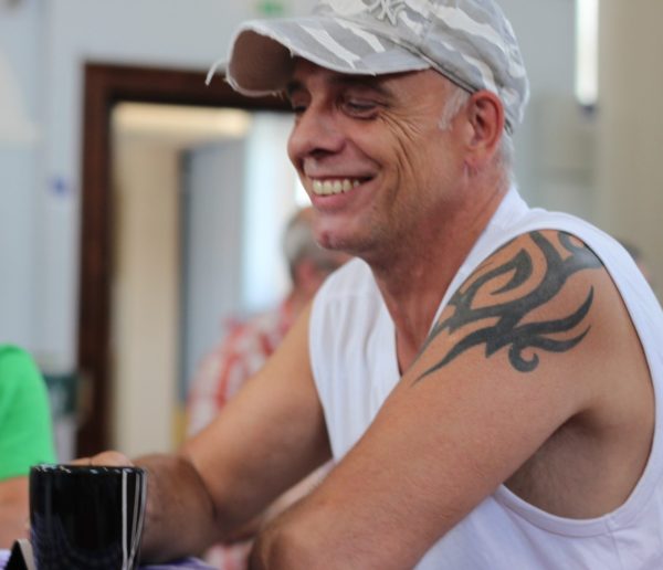 service user having a cuppa