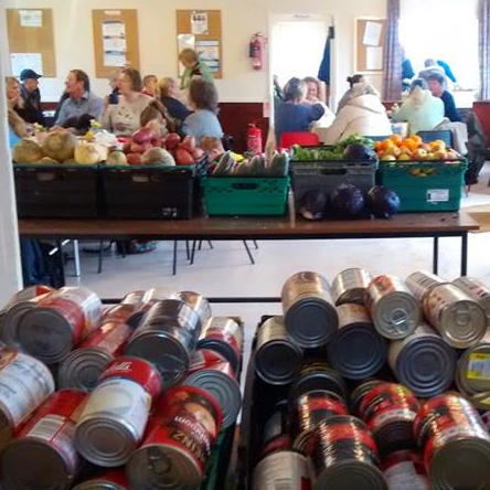 food bank - tins of food