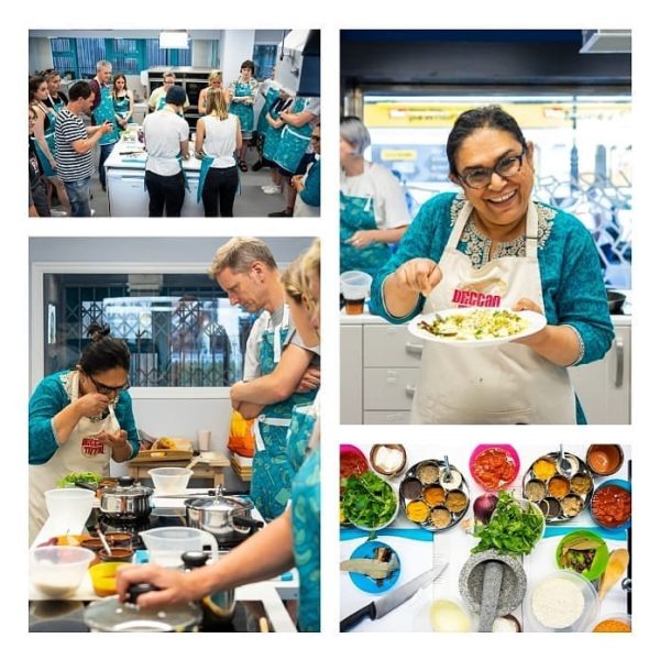 Priya of Deccan Tiffin teaching a cookery class