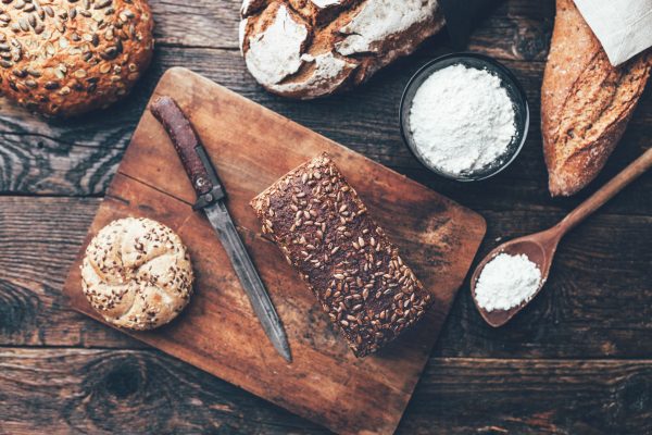 bread on wooden background