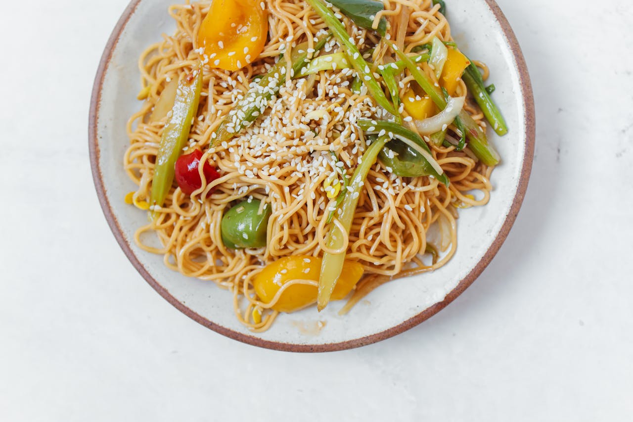 Vegetable Stir-Fry with Rice Noodles