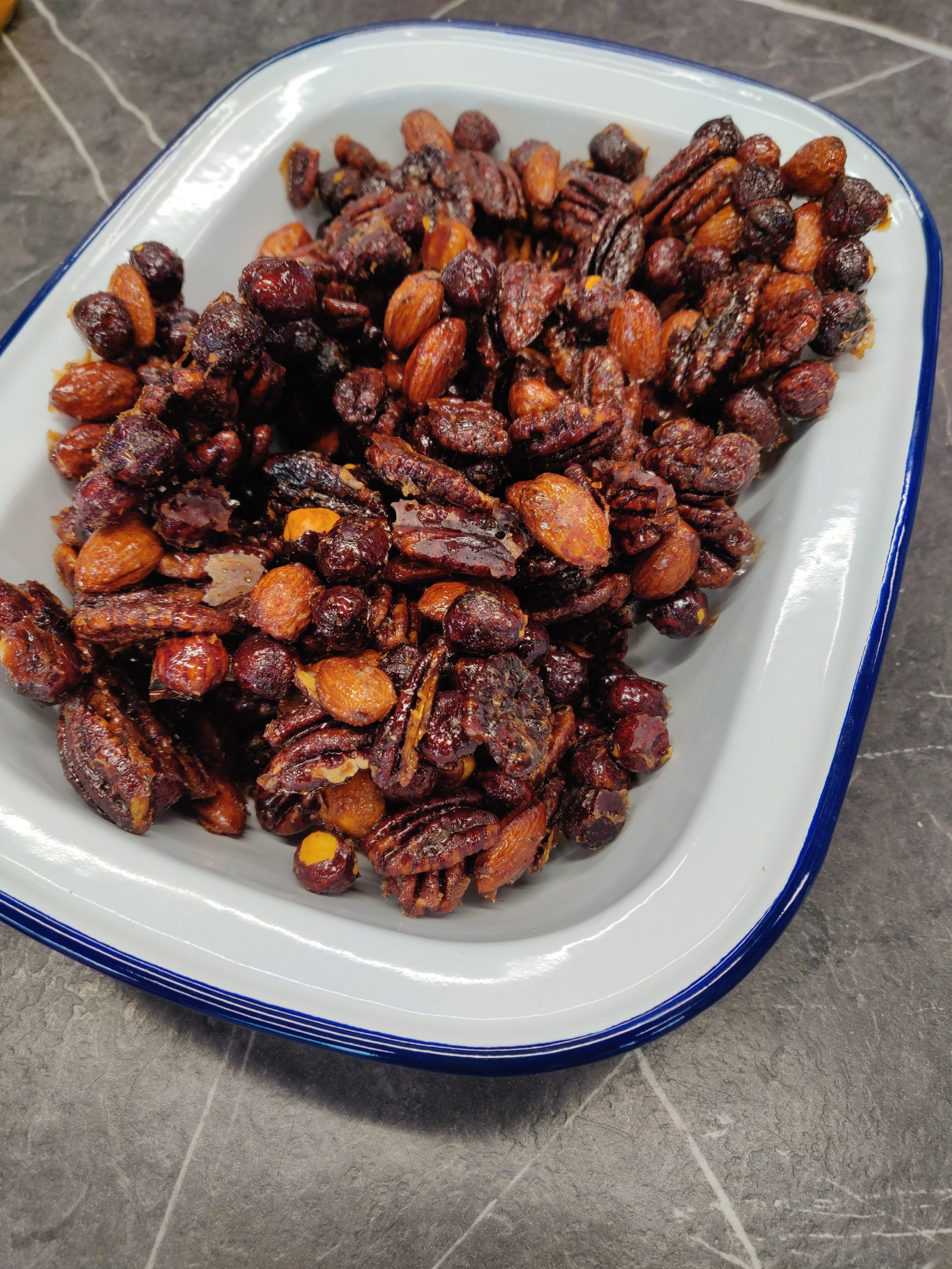 Caramelised spiced nuts