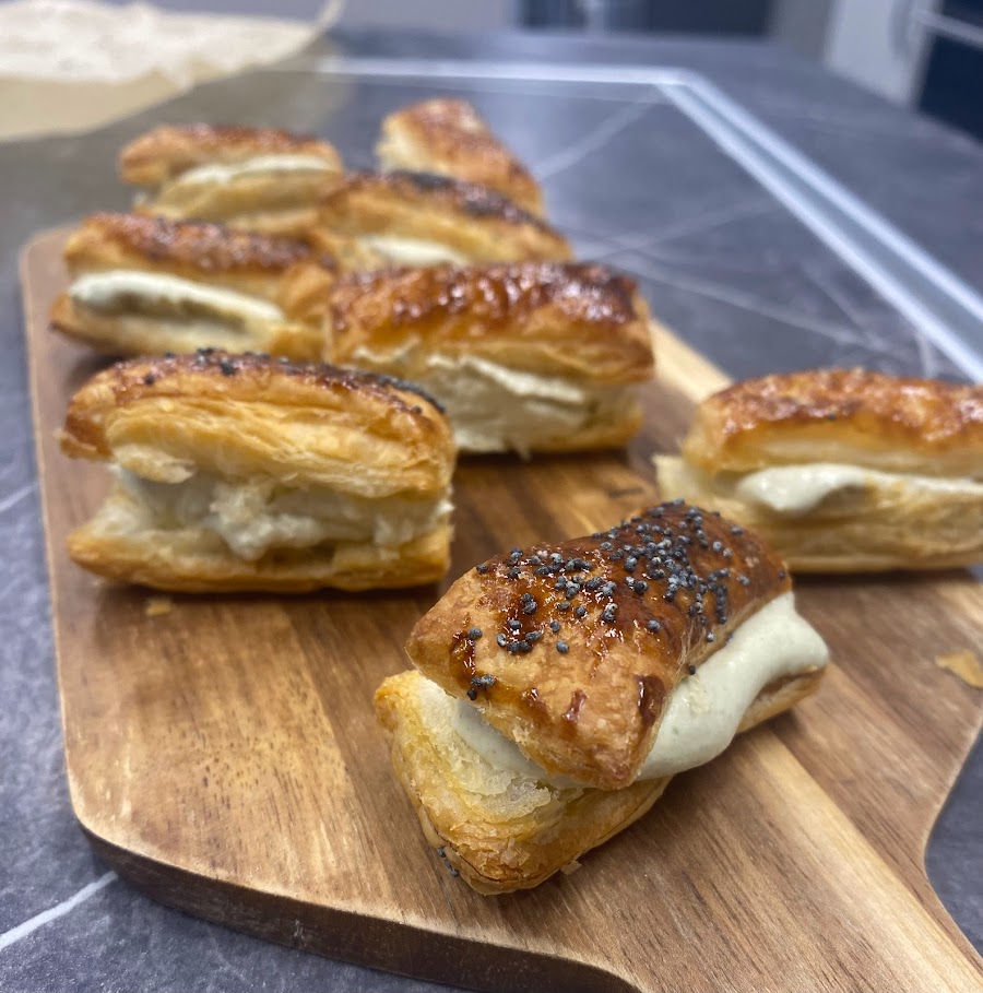 Mini savoury Mille-feuille with mushroom cream