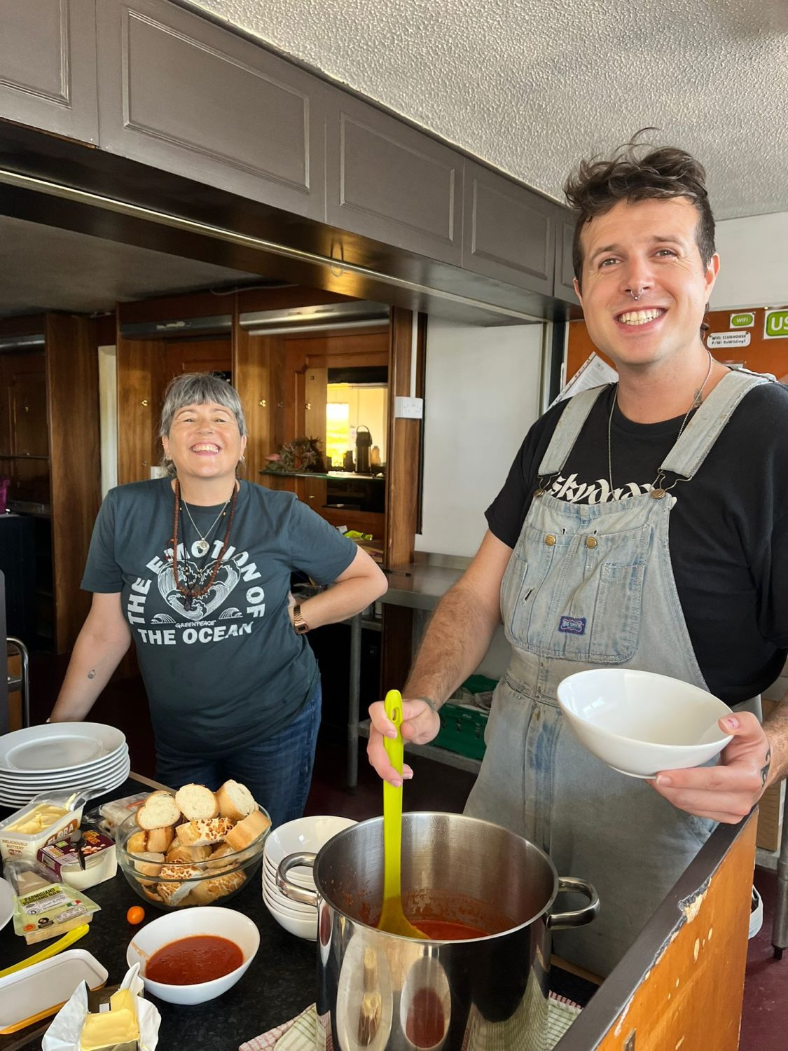Mosey and Jo serve a hearty lunch at our Clubhouse venue.